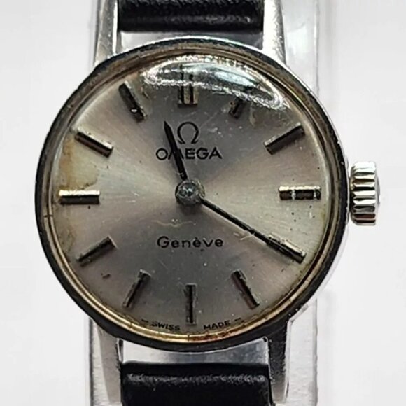Omega Watch 511.0426 Geneve 19mm Women's Silver X Black manual 17 Jewels working - Picture 3 of 13
